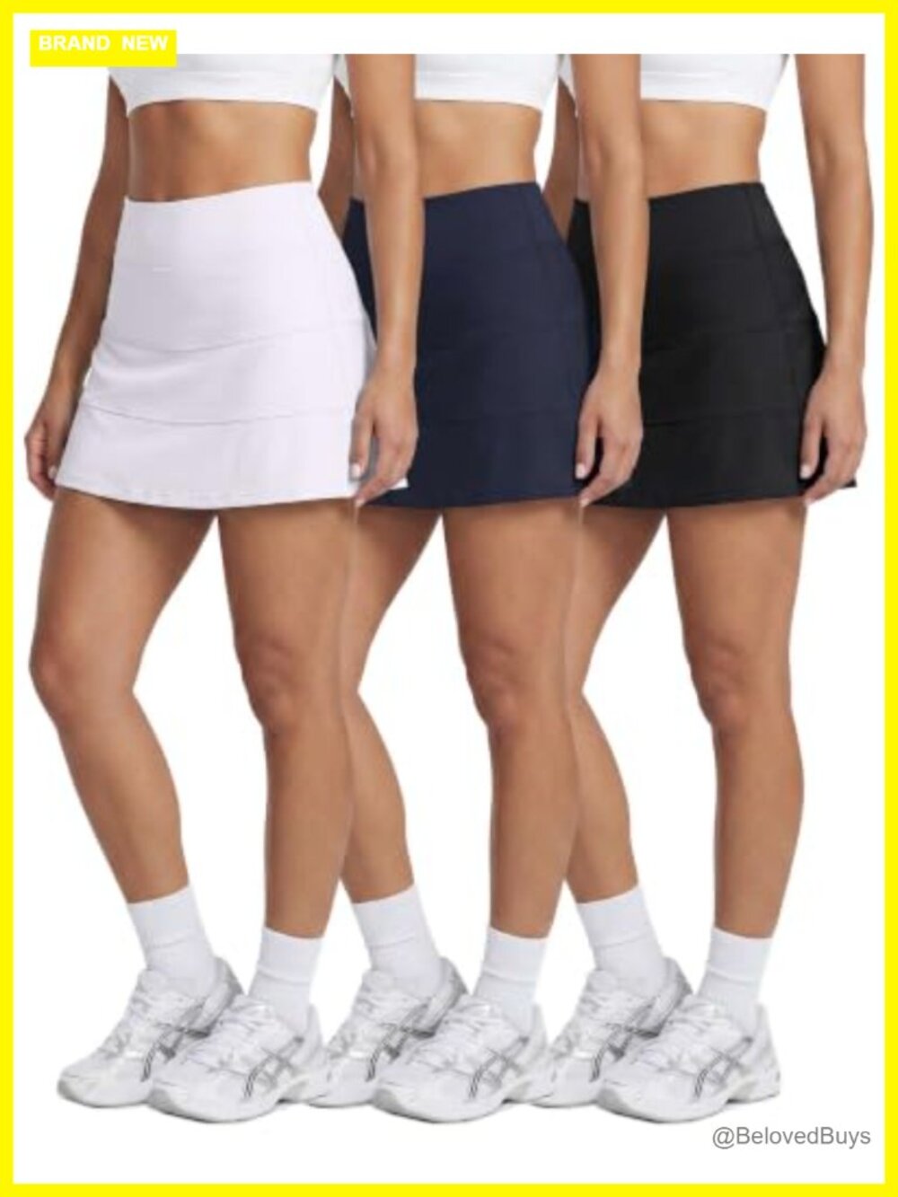 Women's Tiered Skorts with Built-in Shorts & Pockets for Tennis Golf